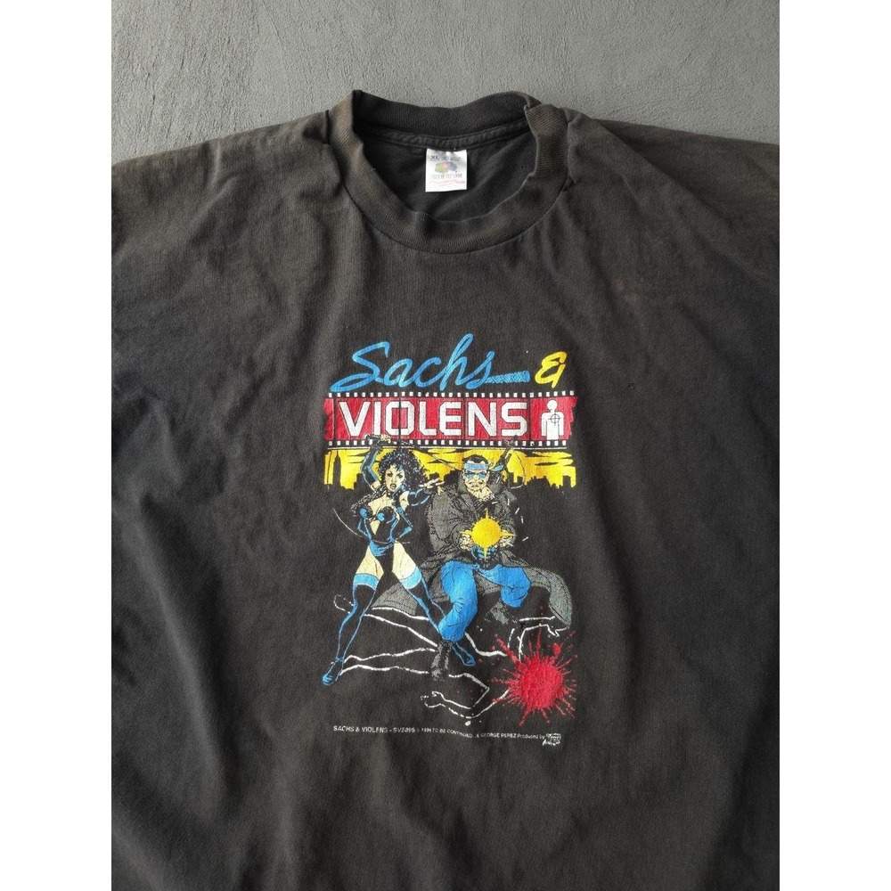 Vintage 90s Sachs & Violens Marvel Epic Comics Heavy Hitters RARE T-shirt XL
